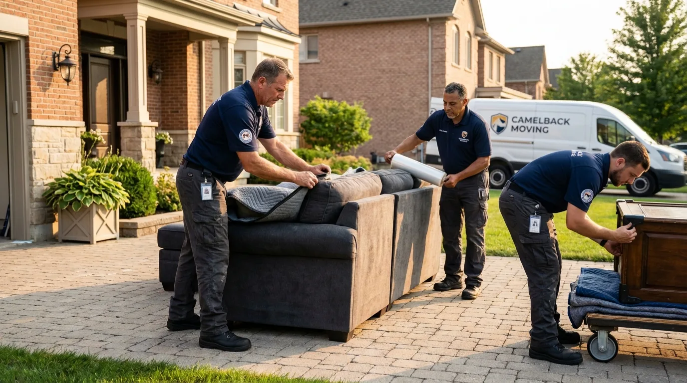 Large estate moving crew wrapping furniture in Leavenworth, WA