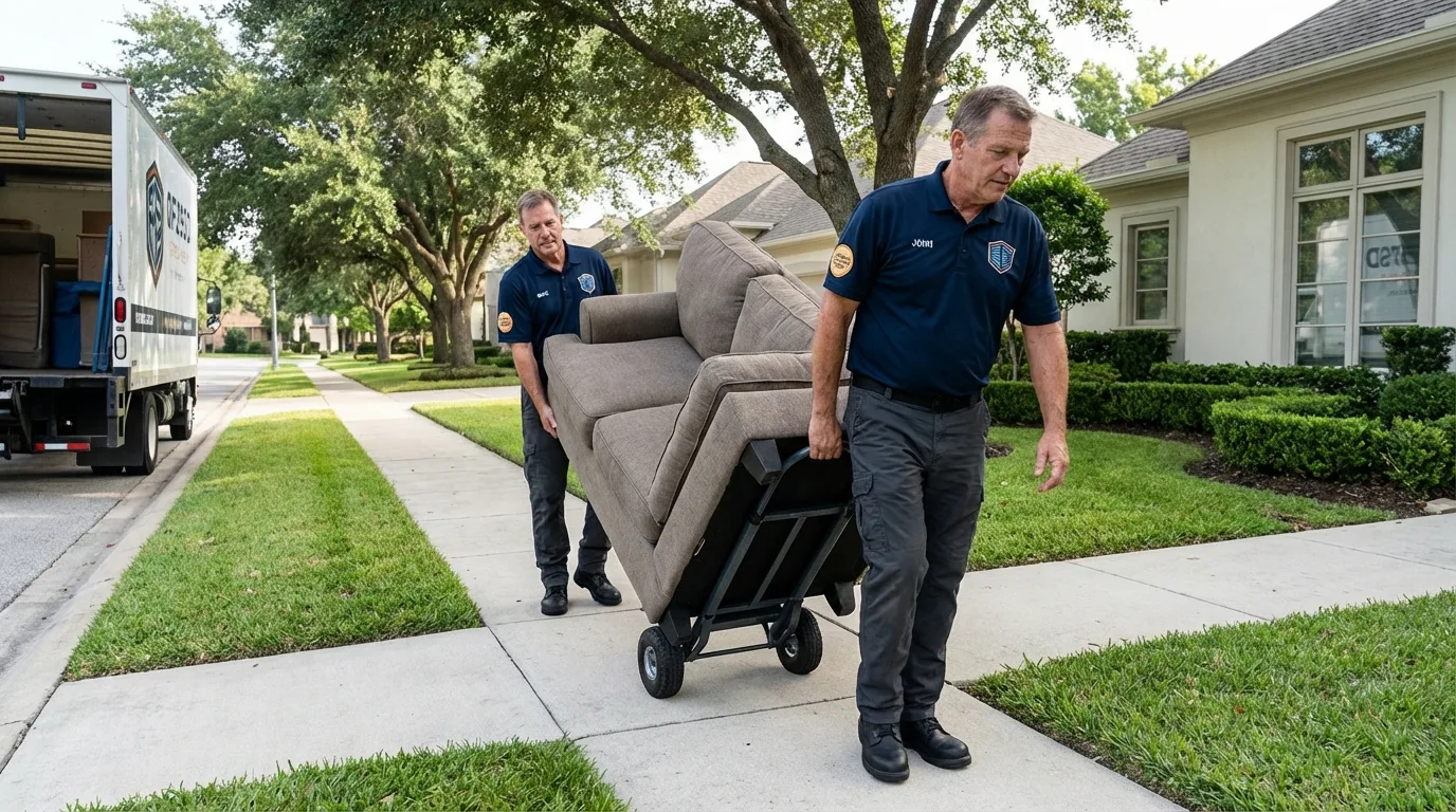 Local residential moving crew loading furniture in Leavenworth, WA